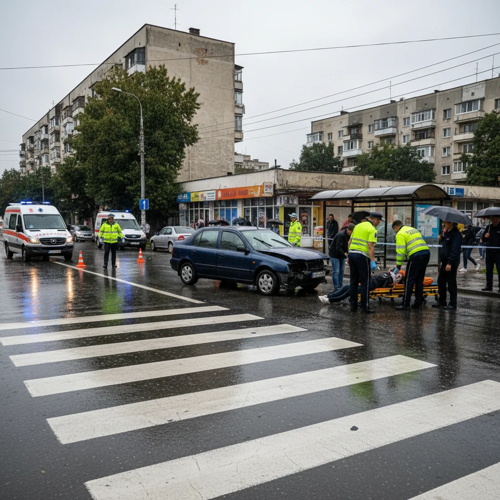 Accident pe trecerea de pietoni în Piatra-Neamț, tânără rănită