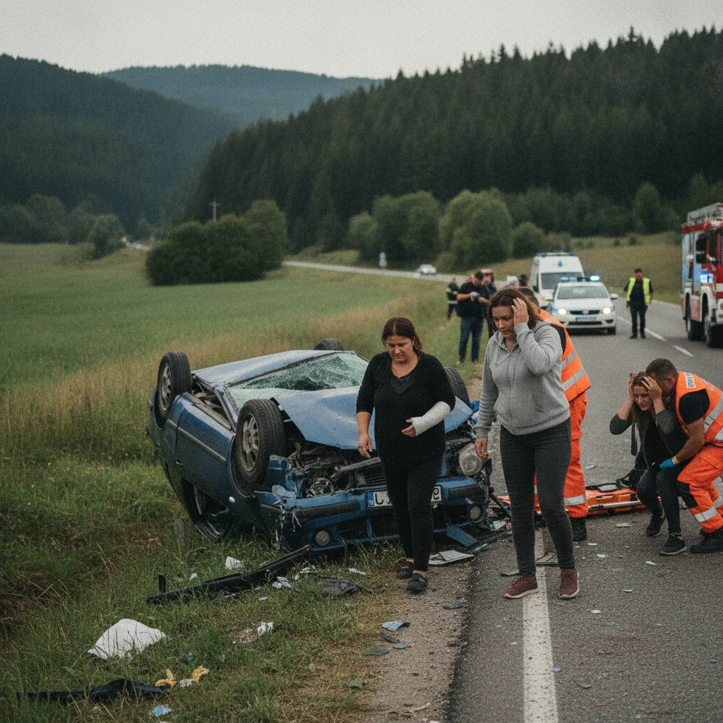 Accident rutier în Poiana Teiului: Trei femei rănite
