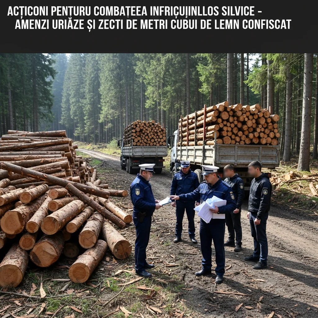 Amenzi Uriașe și Zeci de Metri de Lemn Confiscați în Acțiuni Locale de Combatere a Infracțiunilor Silvice