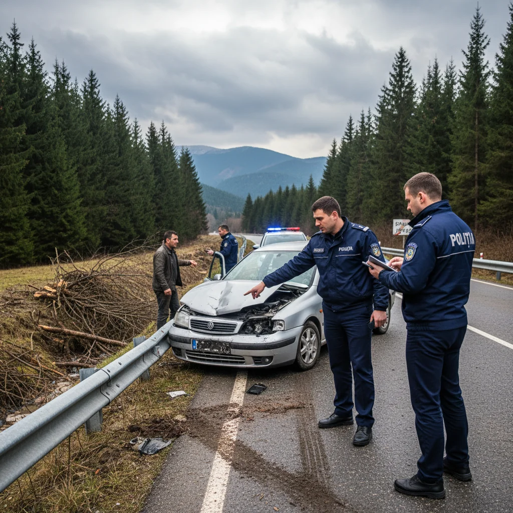 Autoaccidentare confirmată de polițiștii din Neamț