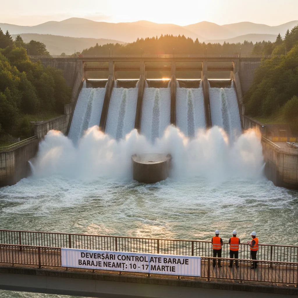 Barajele din Neamț vor efectua evacuări regulate între 10 și 17 martie