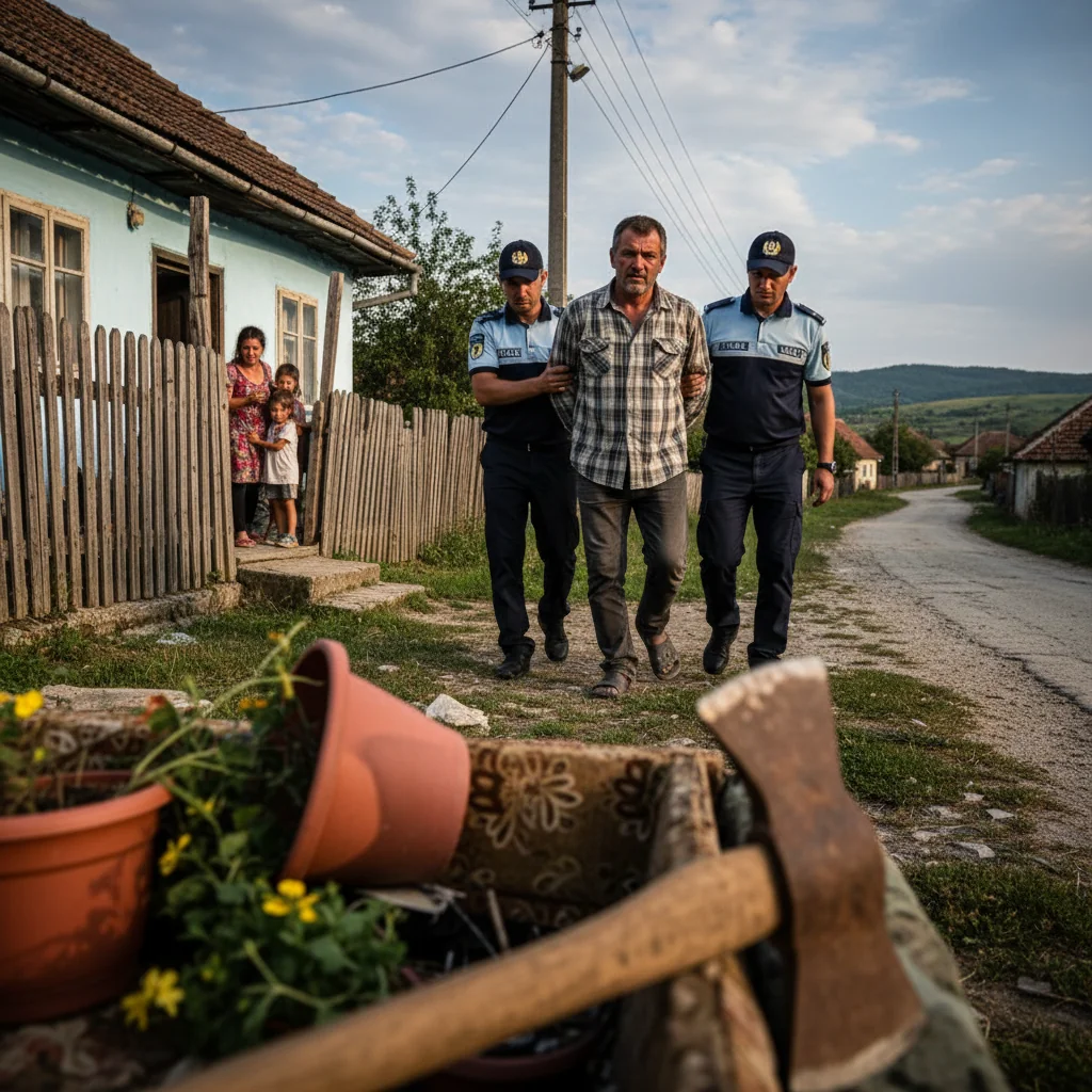 Bărbat reținut în Neamț pentru agresiune și amenințări cu toporul