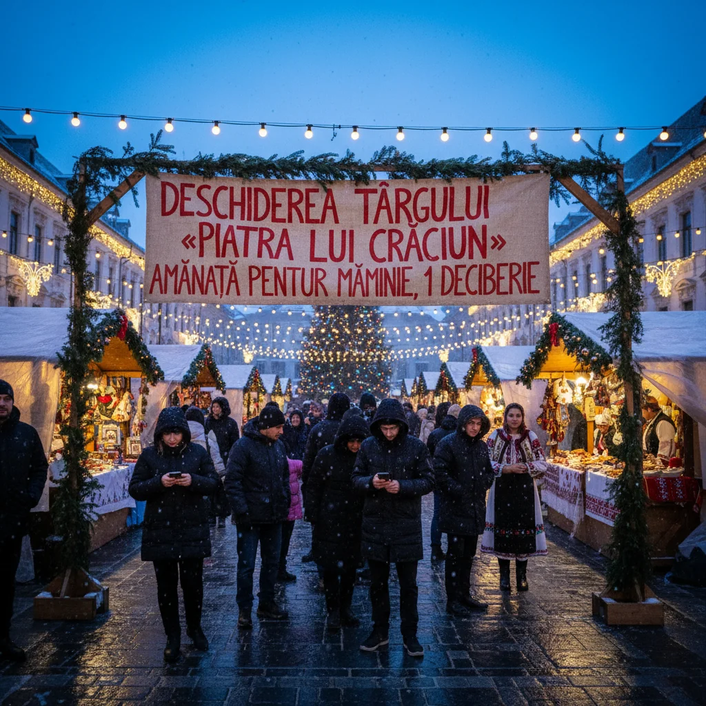 Deschiderea Târgului Piatra lui Crăciun amânată pentru 1 Decembrie, de Ziua Națională