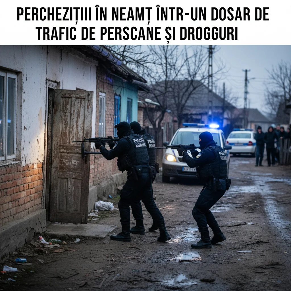 Descinderi în județul Neamț într-un caz ce vizează traficul de persoane și substanțe ilegale