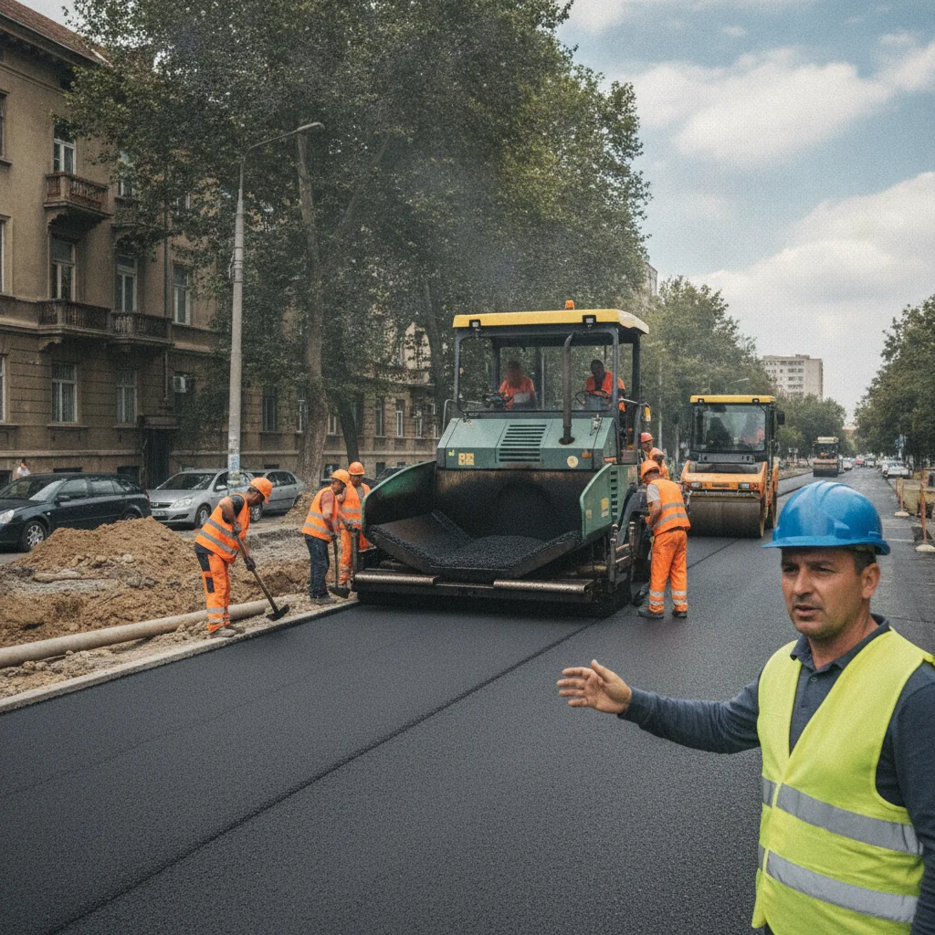 DRUPO reface carosabilul pe Bulevardul Traian, Piatra Neamț