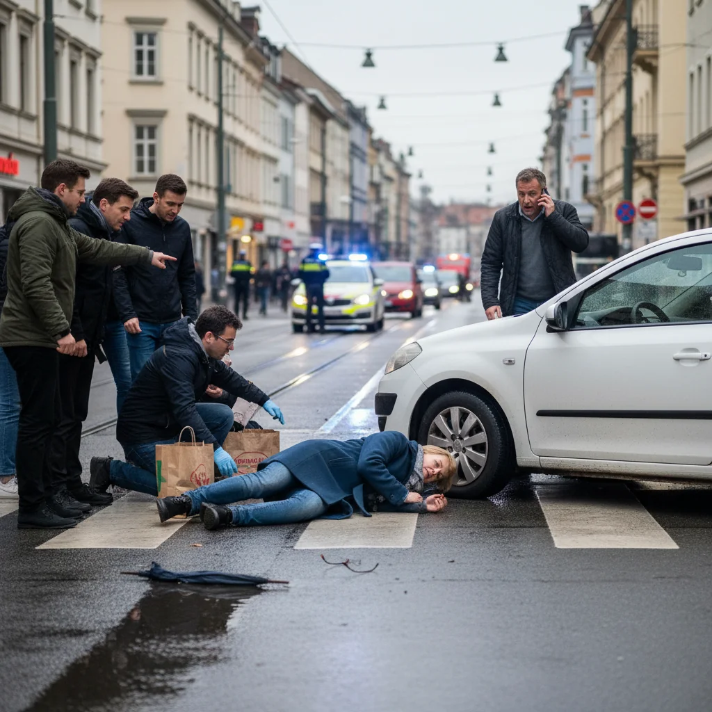 Femeie accidentată pe trecerea de pietoni în timp ce traversa strada