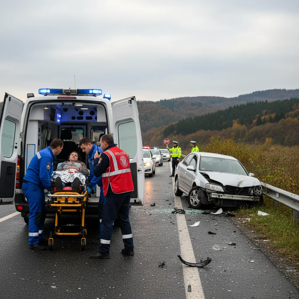 Femeie transportată de urgență la spital