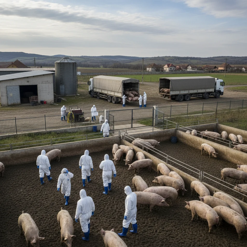Focar de pestă porcină africană confirmat lângă Piatra Neamț, la o fermă cu peste 8.500 de porci