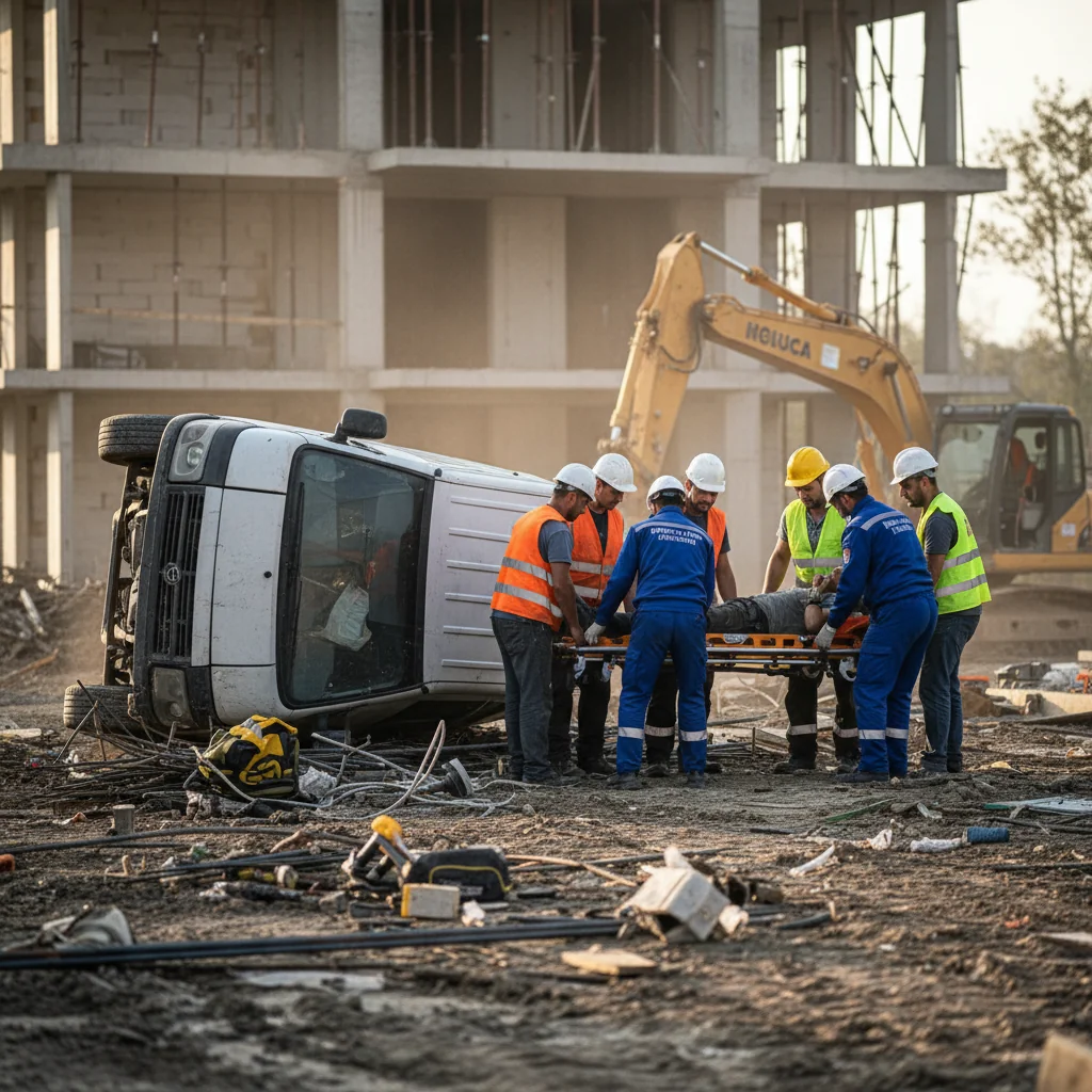 Incident pe șantier în Vânători-Neamț: Un muncitor rănit