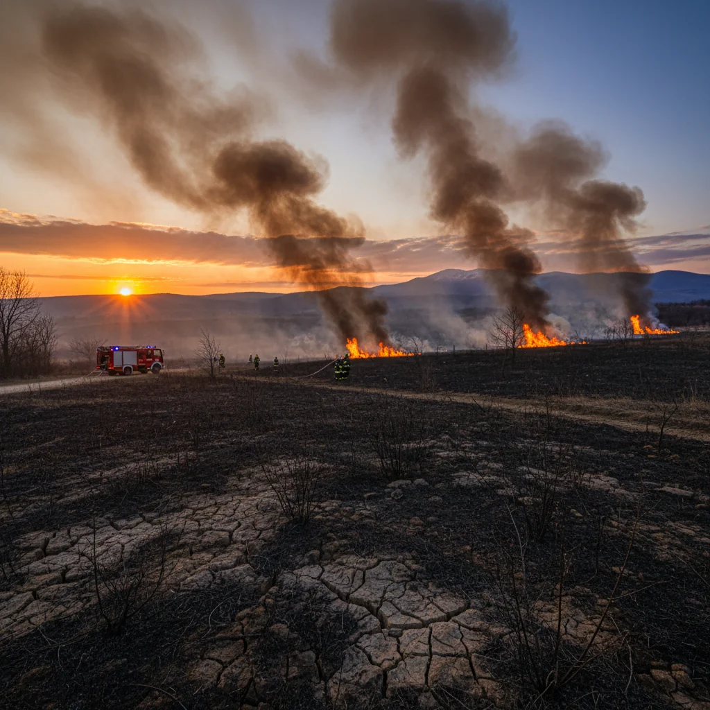 Intervenții ale pompierilor din Piatra-Neamț pentru stingerea incendiilor de vegetație uscată