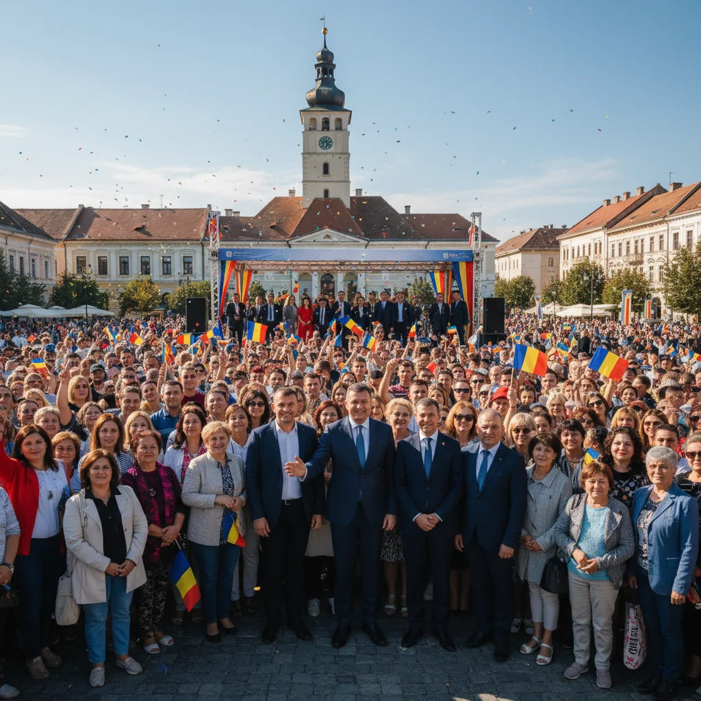 Mii de romașcani sărbătoresc Ziua Națională împreună cu primarul Laurențiu Dan Leoreanu