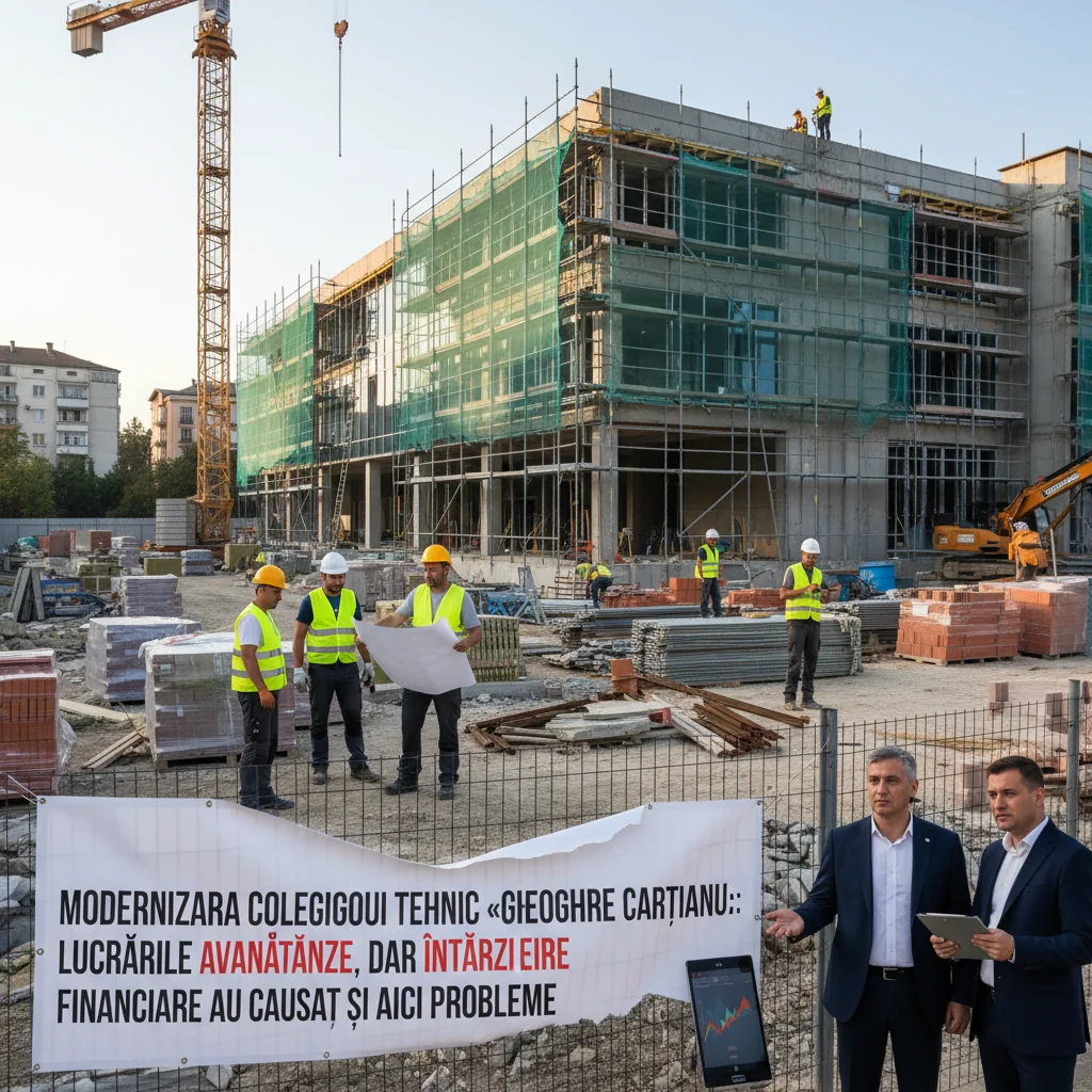 Modernizarea Colegiului Tehnic Gheorghe Cartianu avansează, dar întârzierile financiare încetinesc lucrările