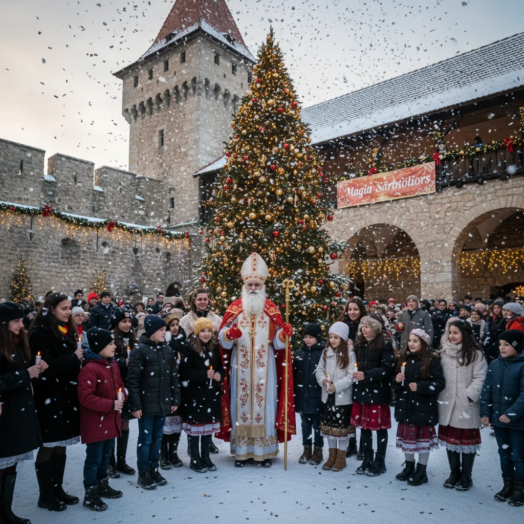 Moș Nicolae a sosit la Curtea Domnească din Piatra-Neamț, dând startul sărbătorilor de iarnă