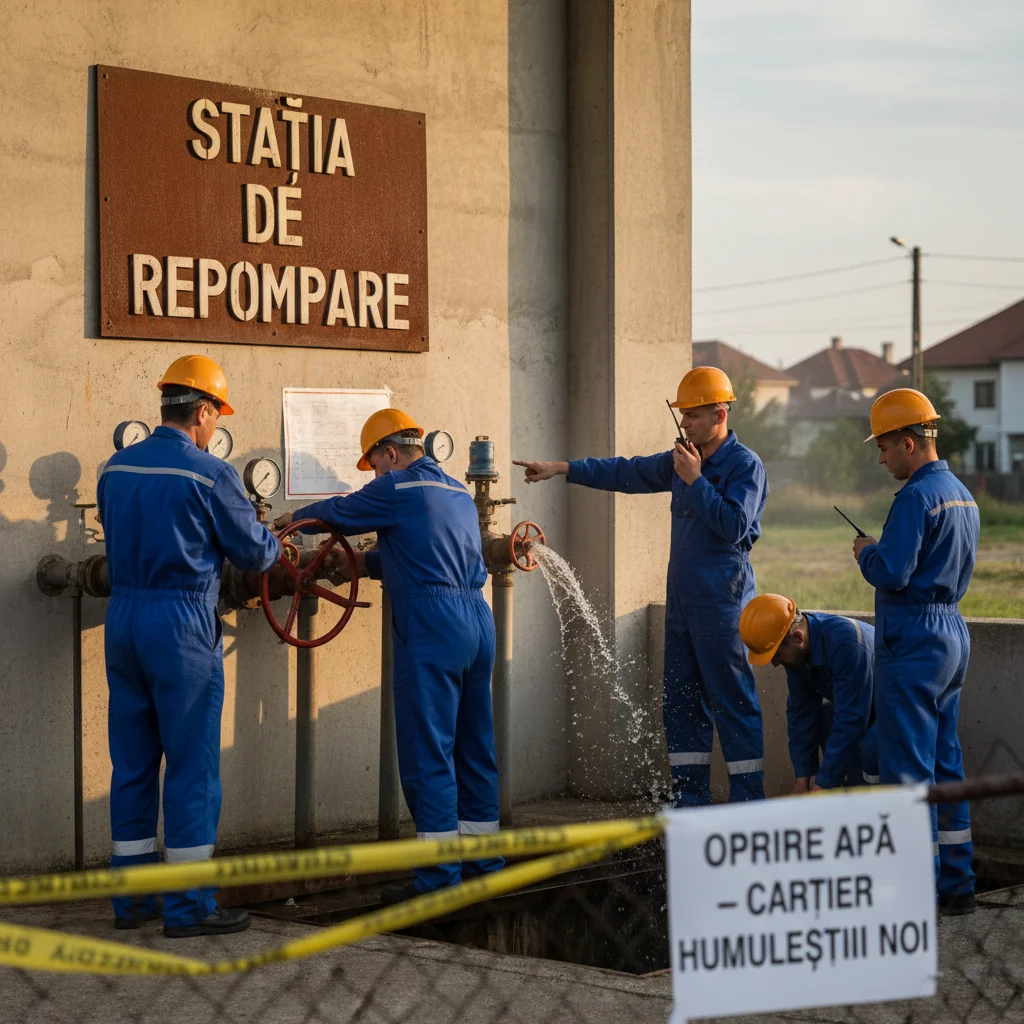 Oprire apă în cartierul Humuleștii Noi din cauza intervenției la stația de repompare