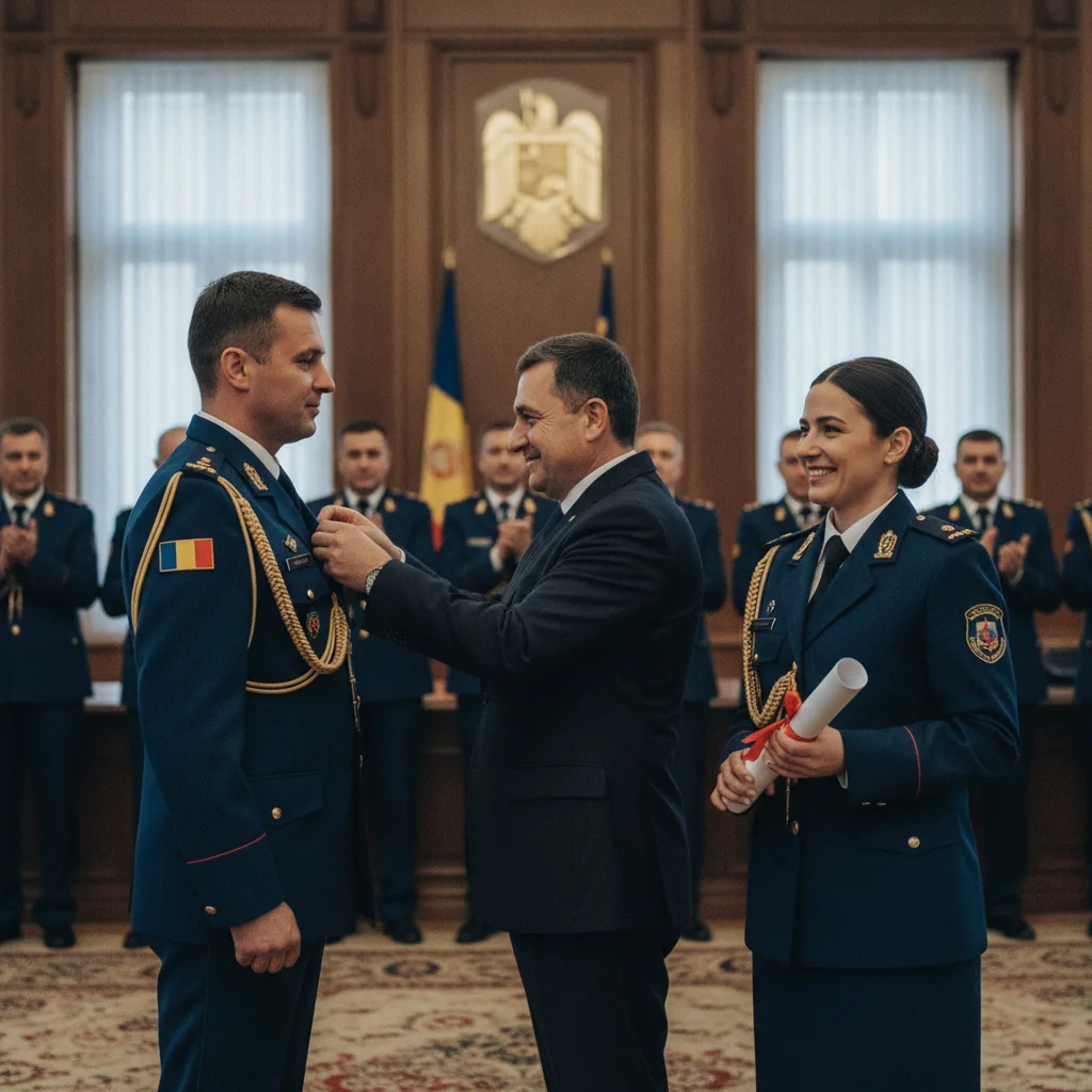 Pompieri ISU Neamț, recompensați la MAI pentru fapte eroice