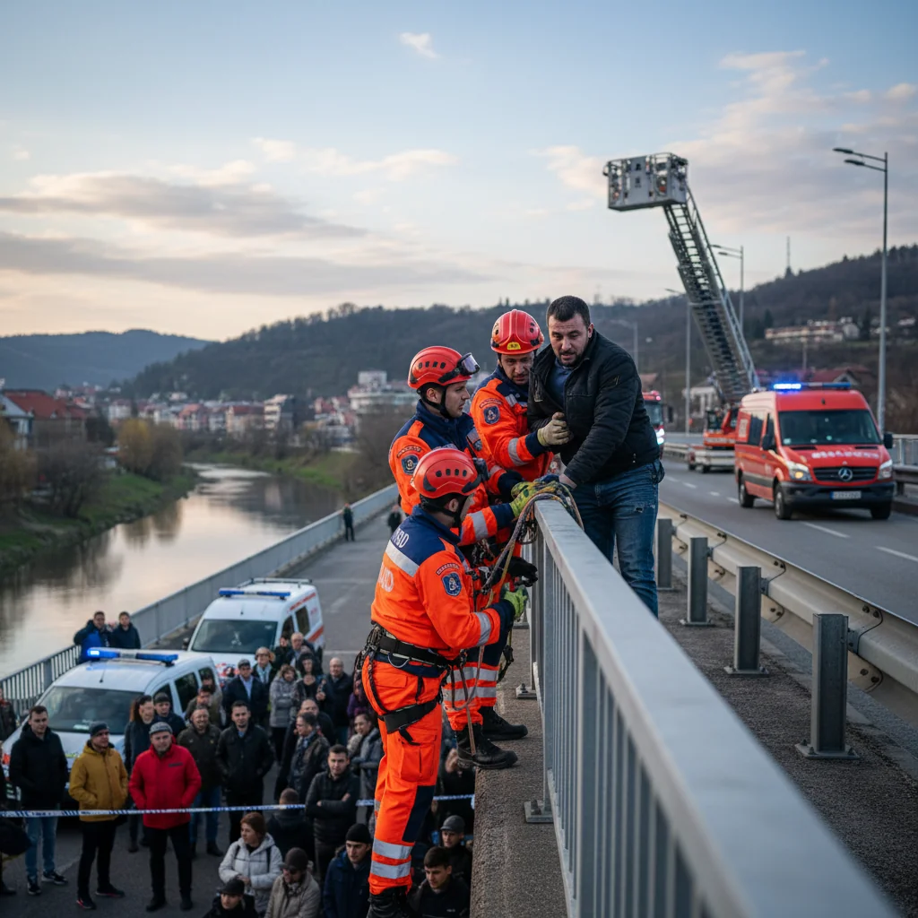 Salvare dramatică pentru un bărbat sinucigaș