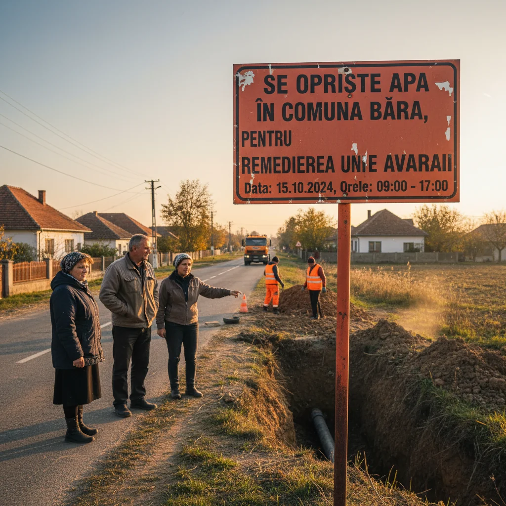 Se oprește apa în comuna Bâra pentru lucrări de remediere