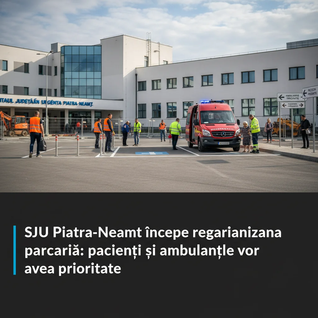 Spitalul Județean Piatra-Neamț reorganizează parcarea pentru acces prioritar pacienților și ambulanțelor