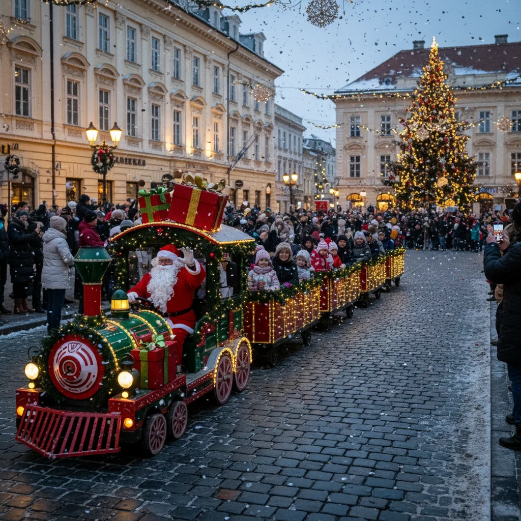 Trenulețul Moșului aduce spiritul sărbătorilor în centrul orașului