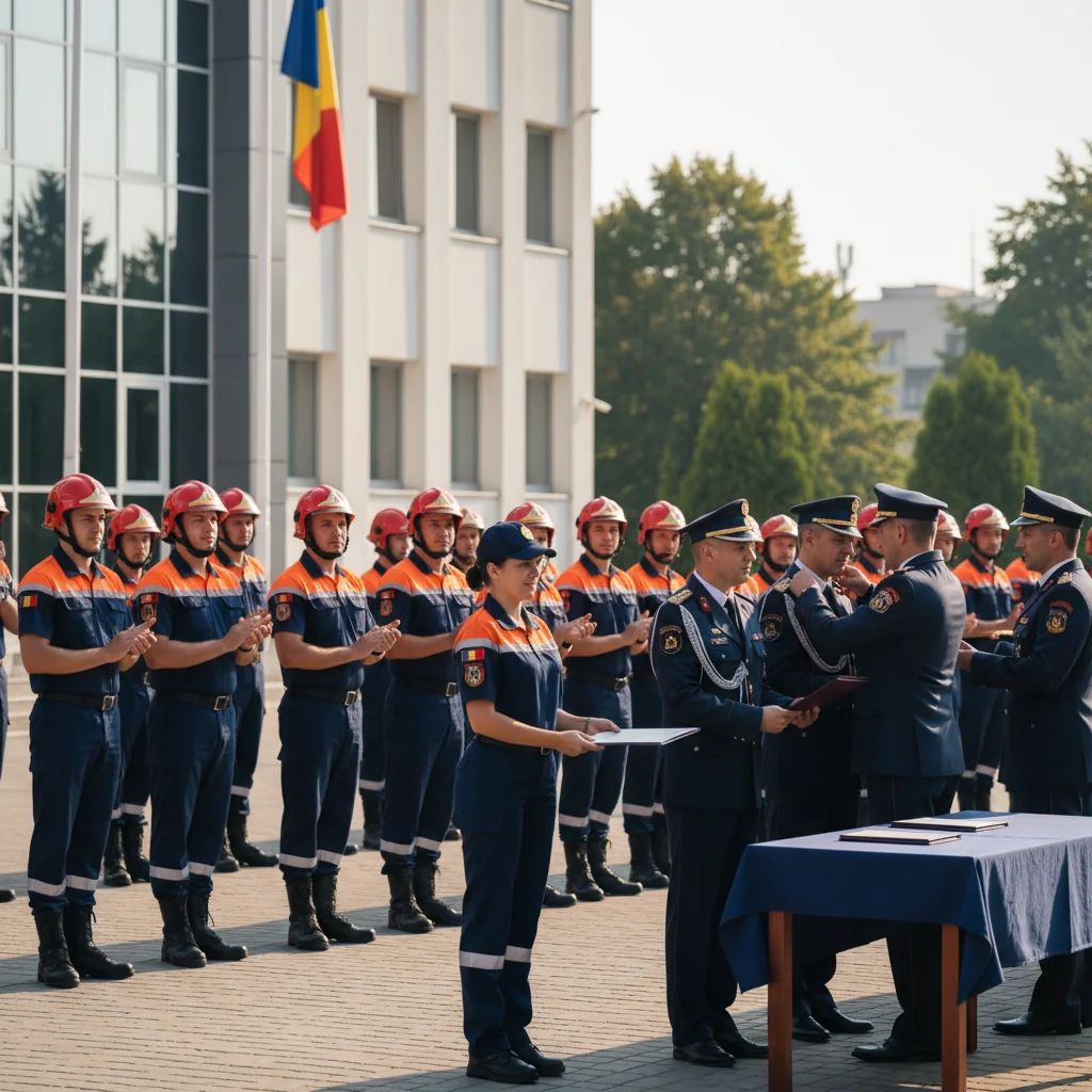 Ziua Protecției Civile celebrată în Neamț cu promovări și distincții de onoare oferite de ISU
